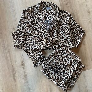 LOFT Leopard Print Button-Up Set
